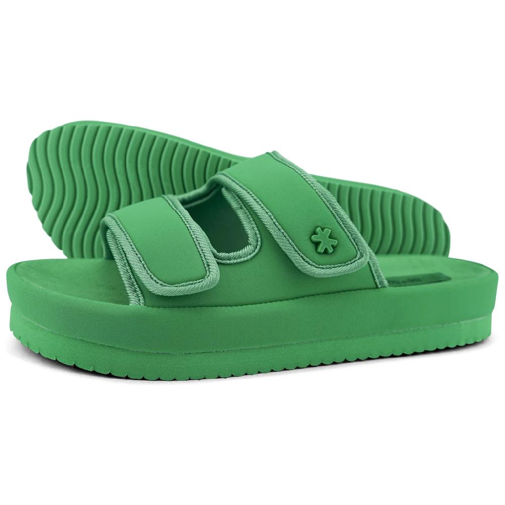 Flip Flop Pantolette »velcro*flower« Plateau Sommerschuh Schlappen Mit Plateausohle
