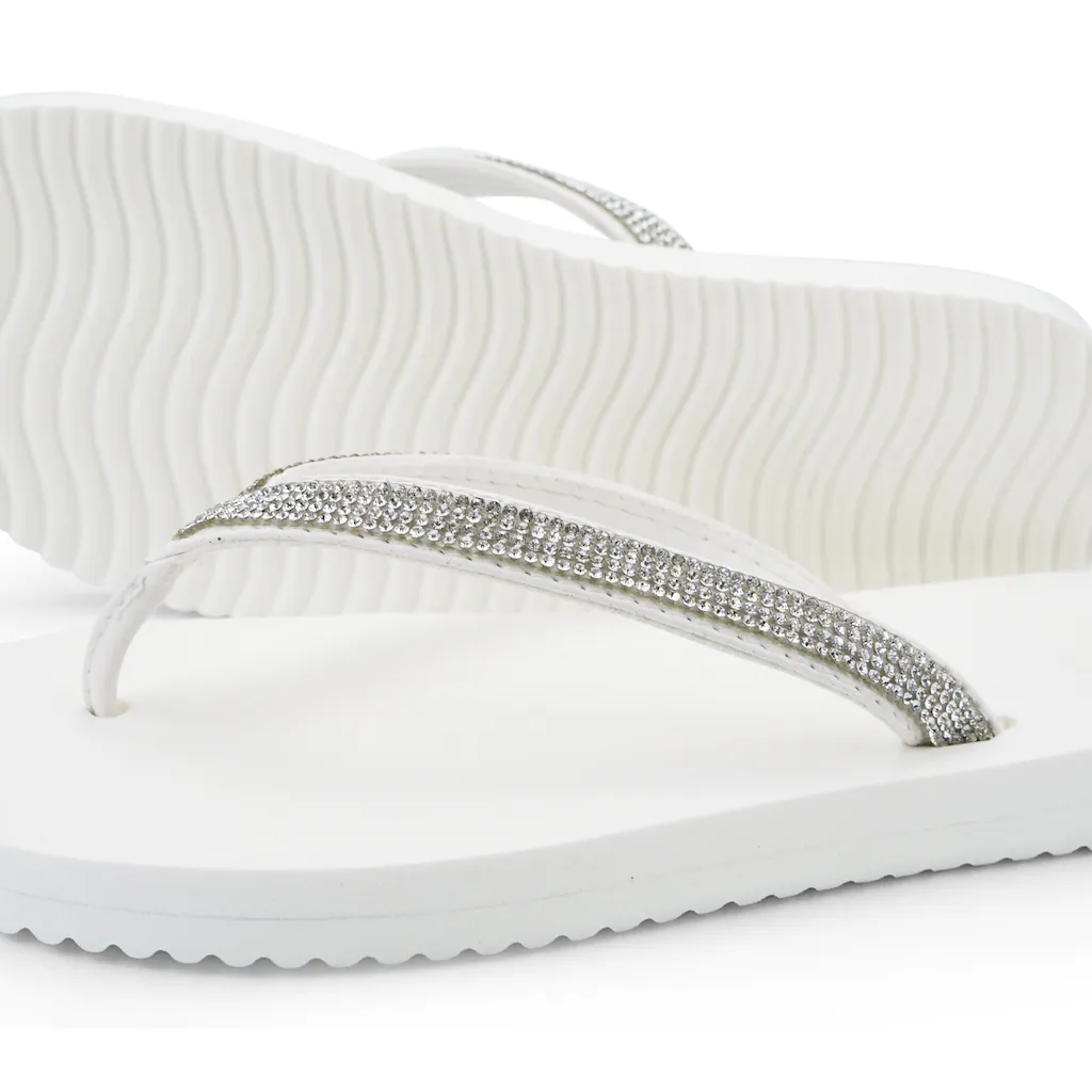 Flip Flop Zehentrenner »flip*« Sommerschuh Schlappen Poolsildes Mit Funkelnden Riemchen ▷ Für