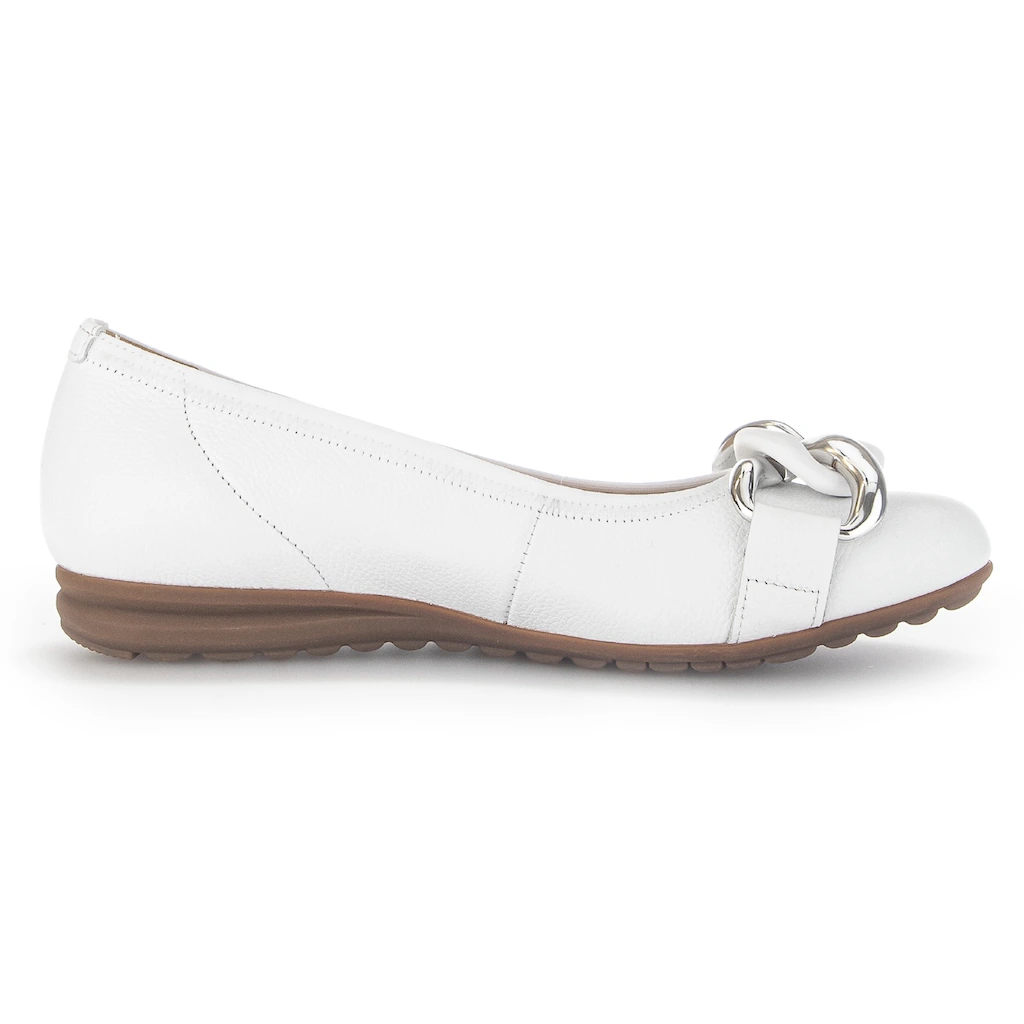 Gabor Ballerina »FLORENZ« Hochzeitsschuh Flache Schuhe Slipper Mit Eleganter Zierkette Bestellen