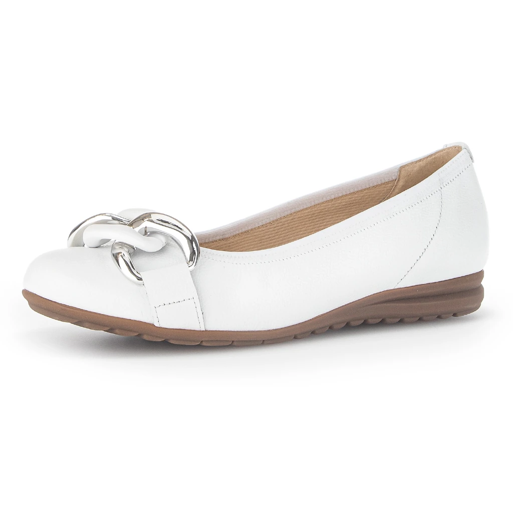 Gabor Ballerina »FLORENZ« Hochzeitsschuh Flache Schuhe Slipper mit eleganter Zierkette bestellen