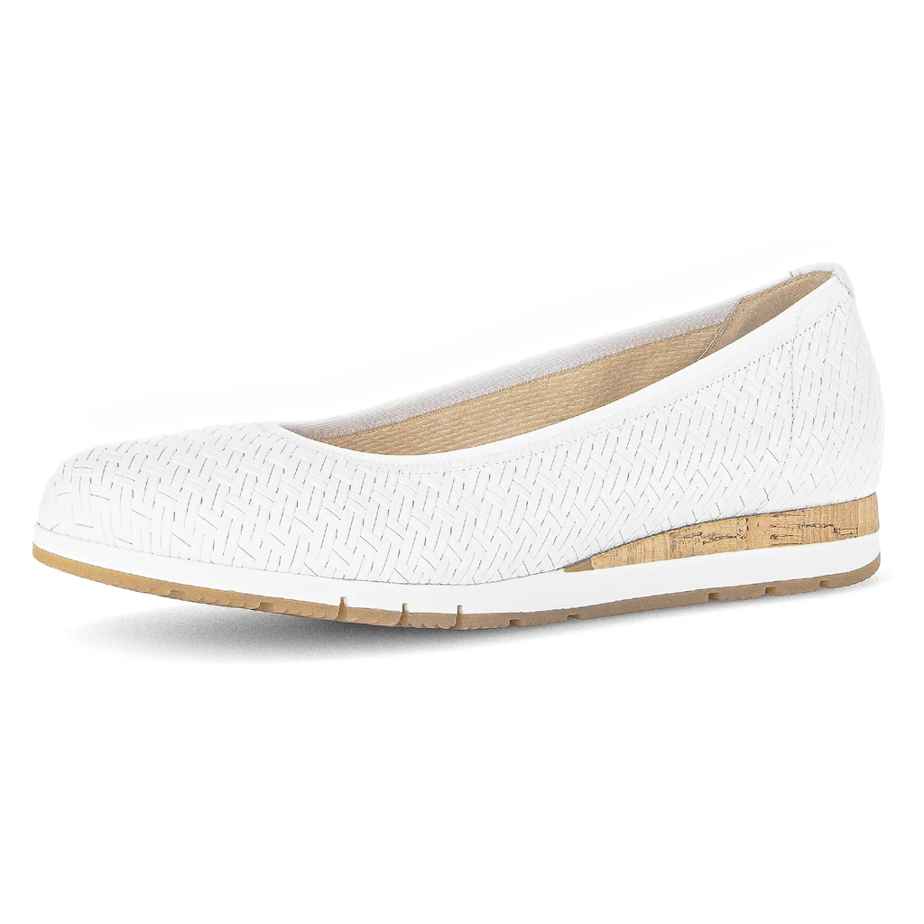 Gabor Ballerina »FLORENZ« Keilabsatz Komfortschuh Bequemschuh mit Flechtmuster Weite G