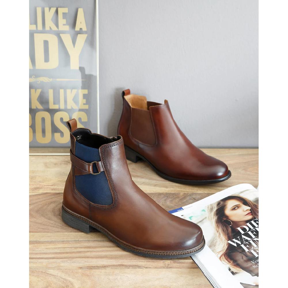 Gabor Chelseaboots Blockabsatz Stiefelette Businessmode Mit Pinkem Stretcheinsatz Online Bestellen