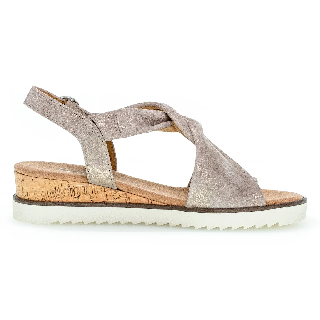 Gabor Keilsandalette »GENUA« Sommerschuh Sandale Keilabsatz Mit Metallic-Effekt Online Bestellen