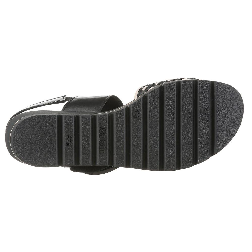 Gabor Keilsandalette Sommerschuh Riemchensandale Mit Klett Unter Der Zierschließe