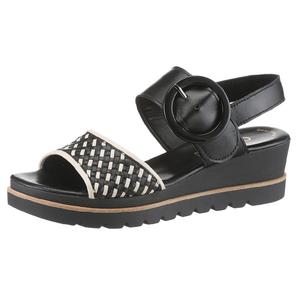 Gabor Keilsandalette Sommerschuh Riemchensandale Mit Klett Unter Der Zierschließe