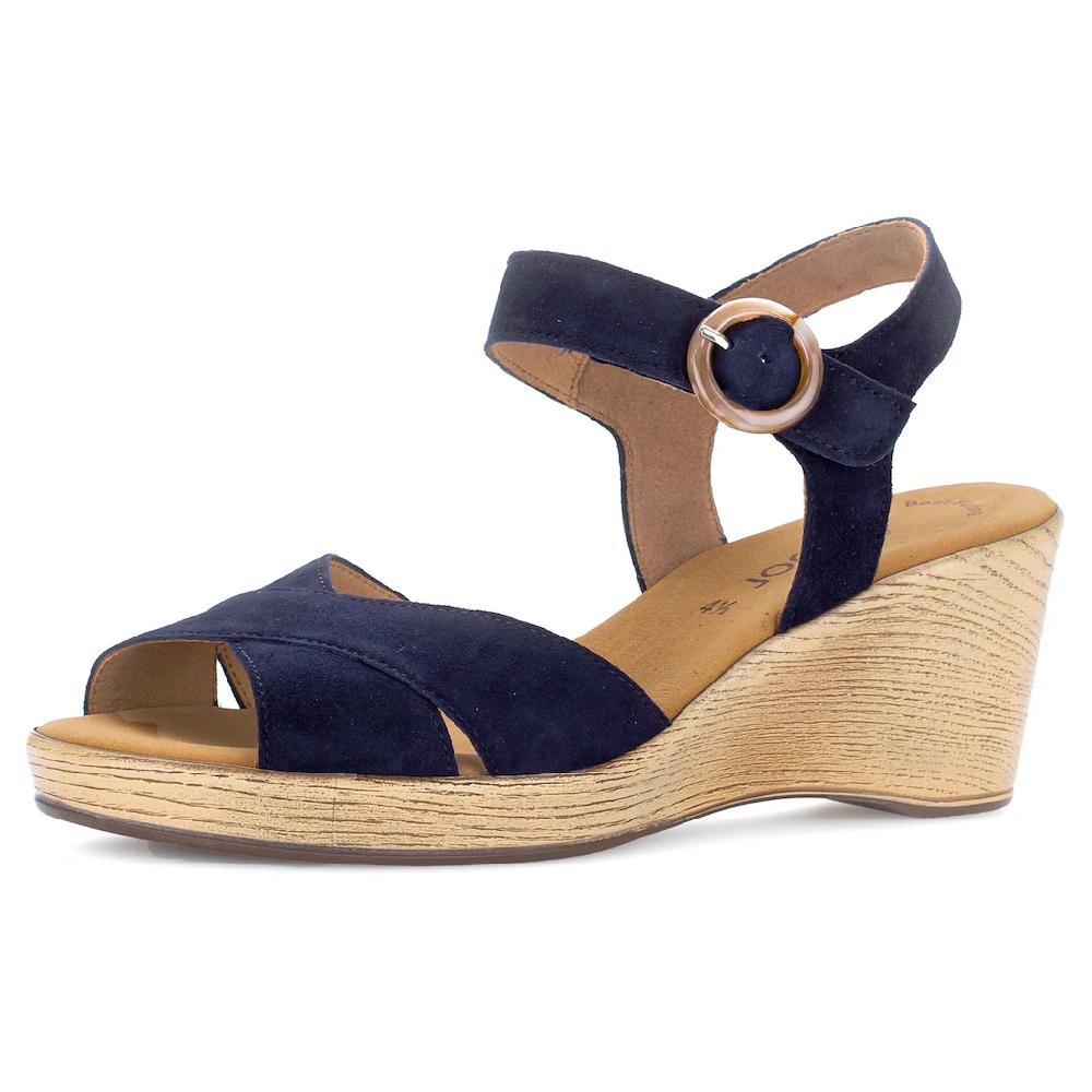 Gabor Keilsandalette Sommerschuh Sandale Riemchensandalette mit Keilabsatz in Holzoptik bestellen