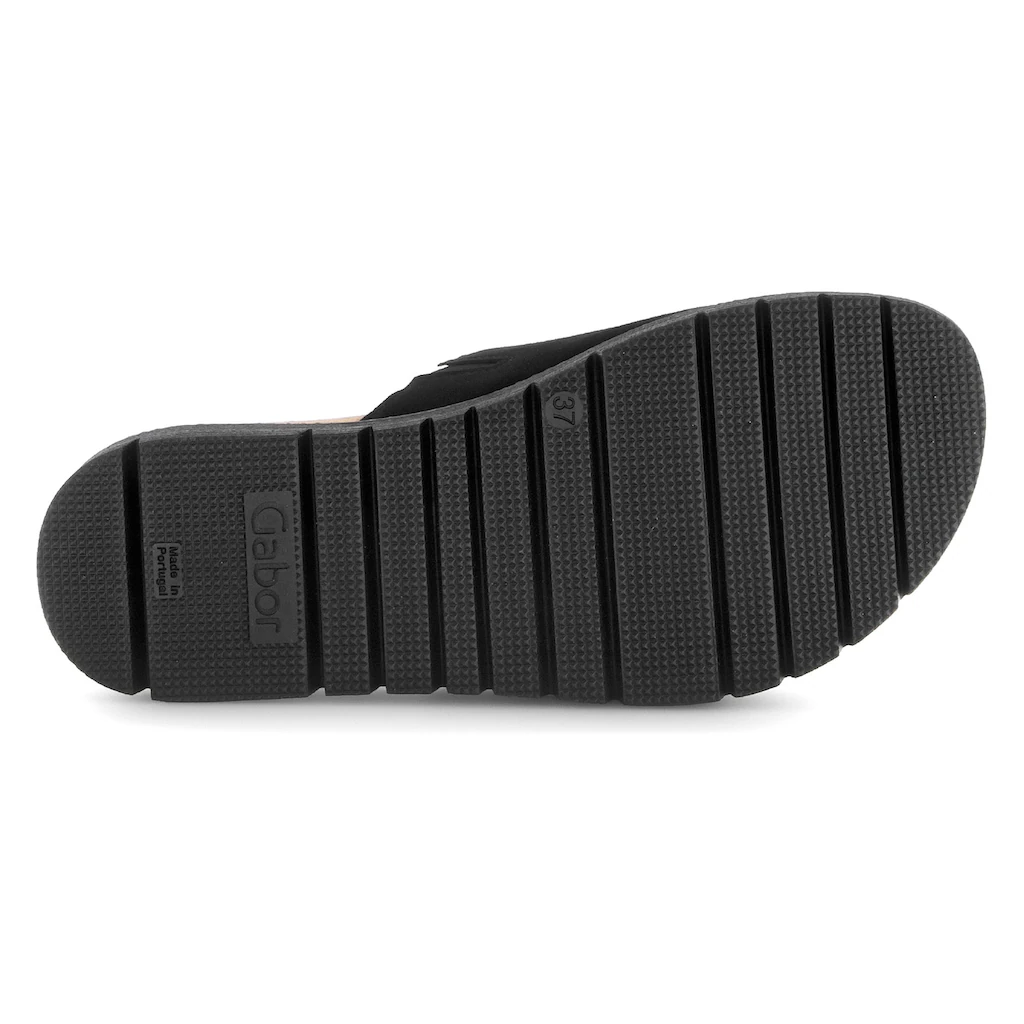 Gabor Pantolette Plateau Sommerschuh Schlappen Mit Zierperlen An Der Zierschnalle Online Bestellen