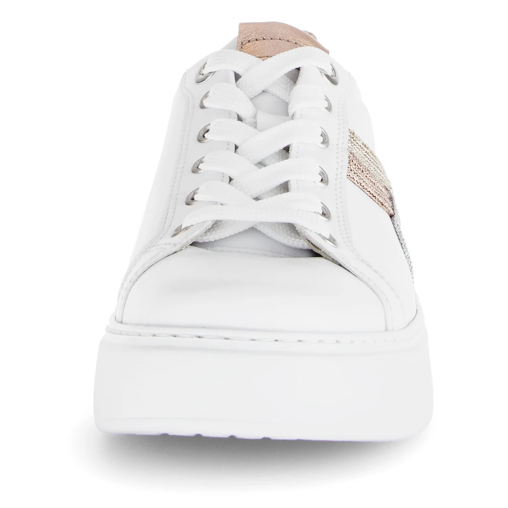 Gabor Plateausneaker »FLORENZ« Freizeitschuh Halbschuh Schnürer Kontrastbesätze Weite G (=weit)