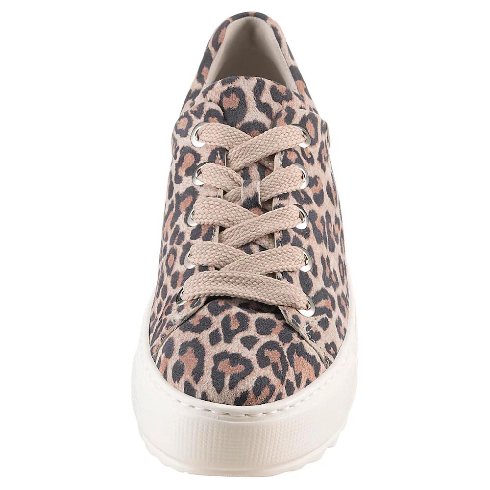 Gabor Plateausneaker »FLORENZ« Freizeitschuh Halbschuh Schnürer Modischer Leo-Look Weite G Kaufen