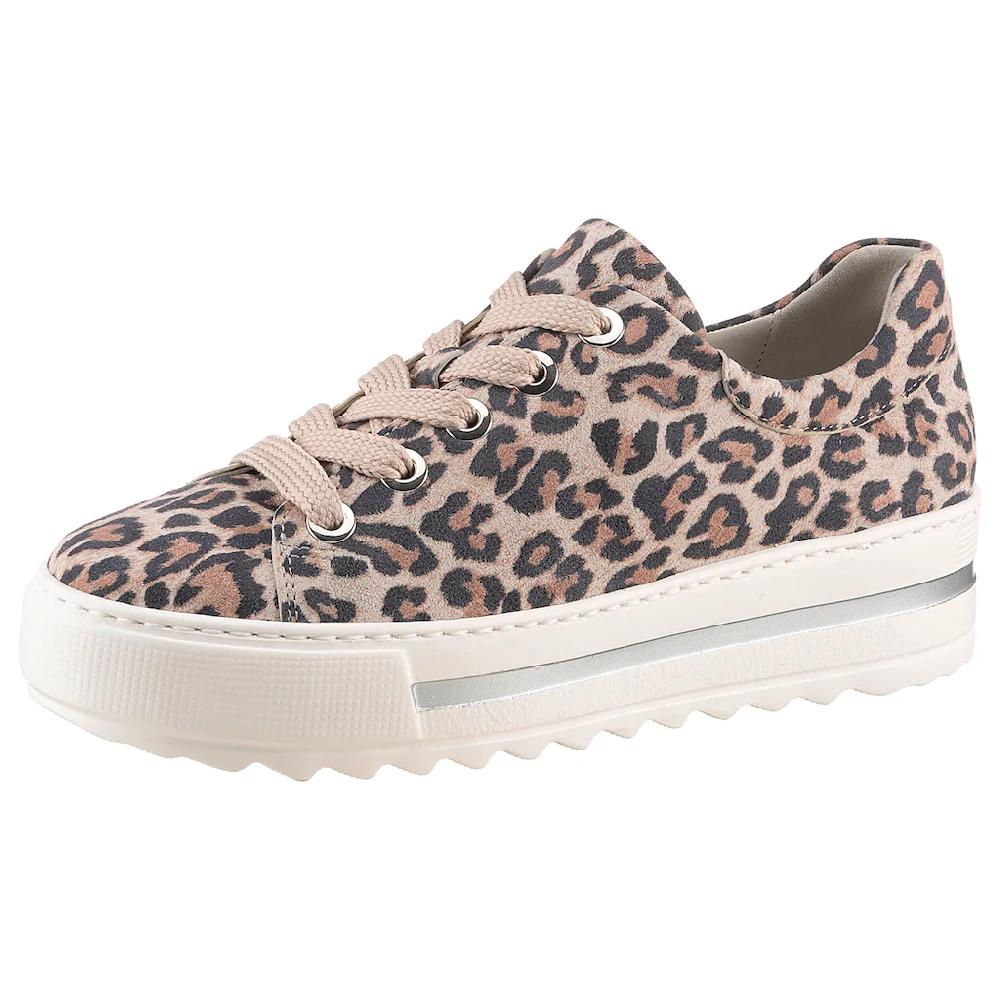 Gabor Plateausneaker »FLORENZ« Freizeitschuh Halbschuh Schnürer modischer Leo-Look Weite G kaufen