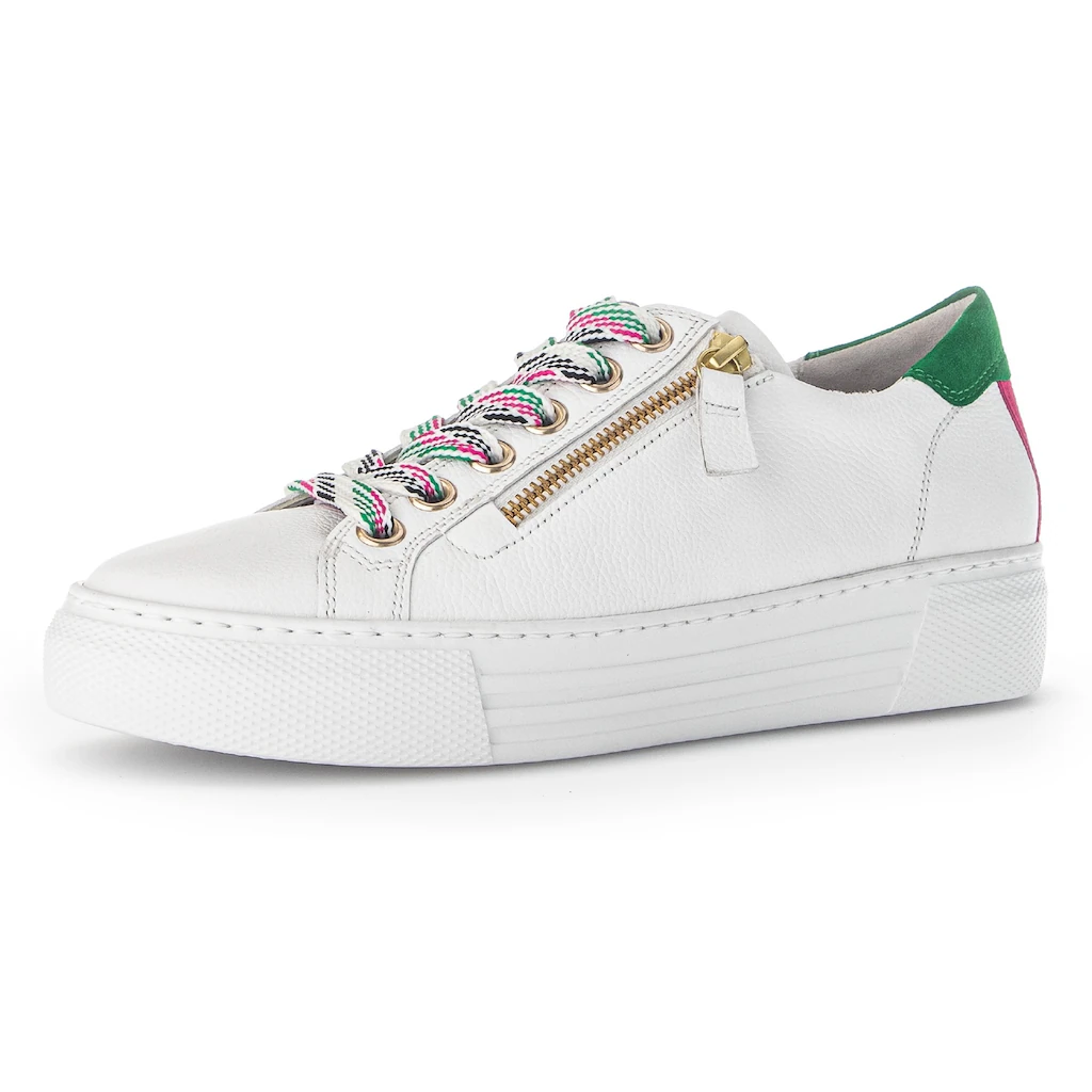 Gabor Plateausneaker »FLORENZ« mit bunten Besätzen Weite G Freizeitschuh Halbschuh Schnürschuh online kaufen