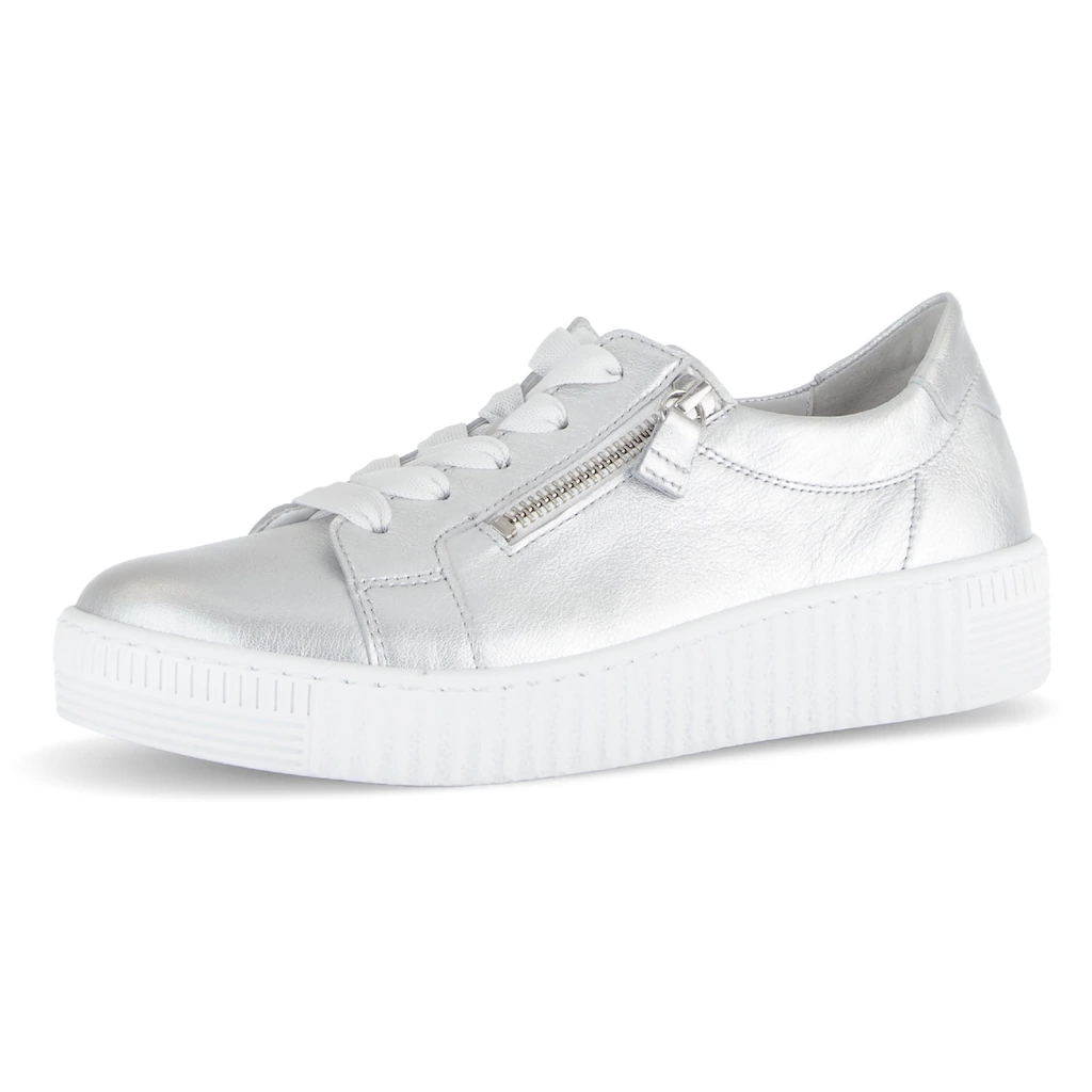 Gabor Plateausneaker Freizeitschuh Halbschuh Schnürschuh mit dezenten Ziernähten