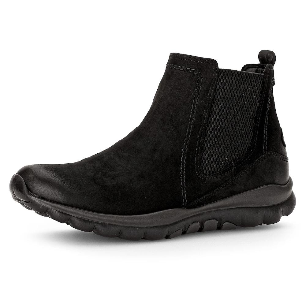 Gabor Rollingsoft Chelseaboots Keilabsatz Komfortschuh Stiefelette Logoschrifzug an der Ferse ▷ für