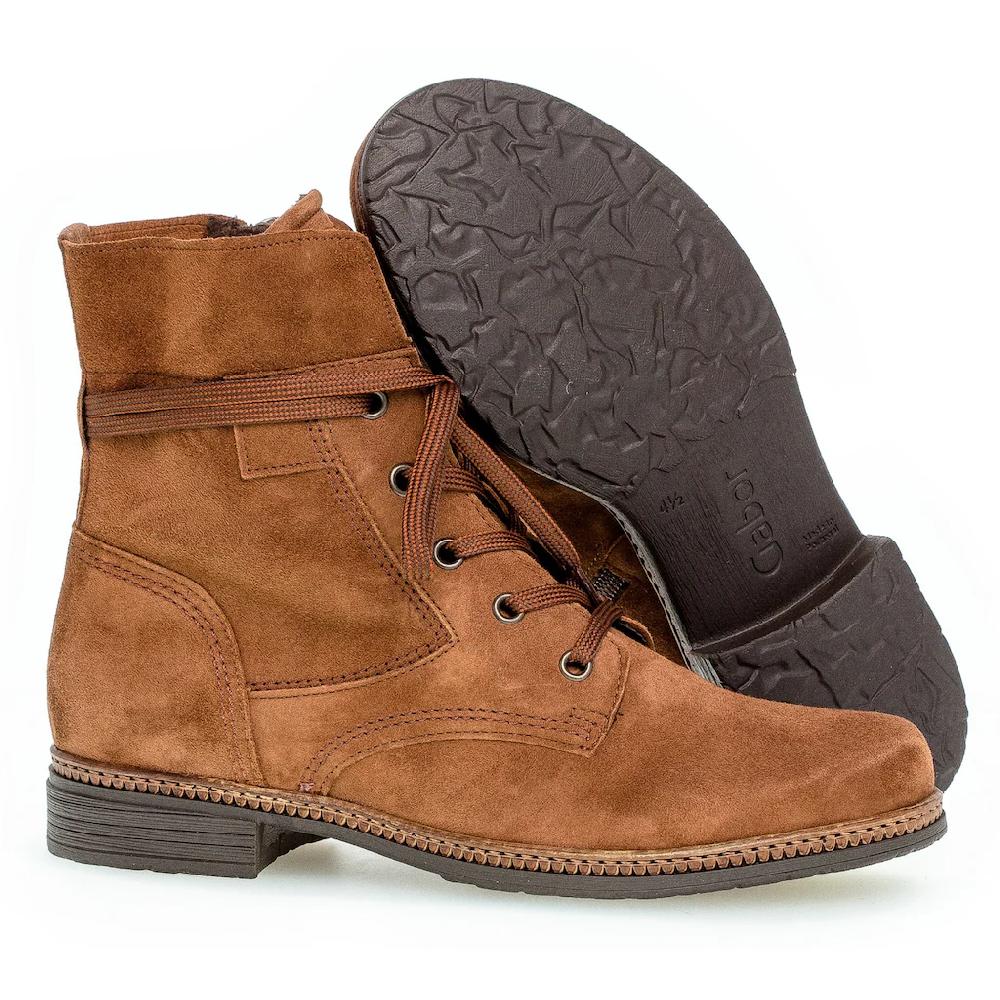 Gabor Schnürboots Blockabsatz Schnürstiefelette Mit Schaftumwickelenden Schnürsenkeln ▷ Für