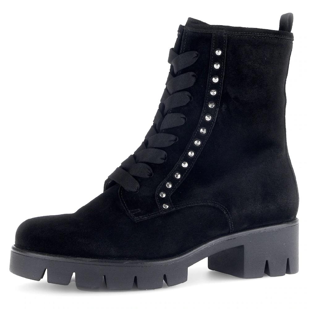 Gabor Schnürstiefelette Blockabsatz Plateau Schnürboots mit Strasssteinen verziert bestellen