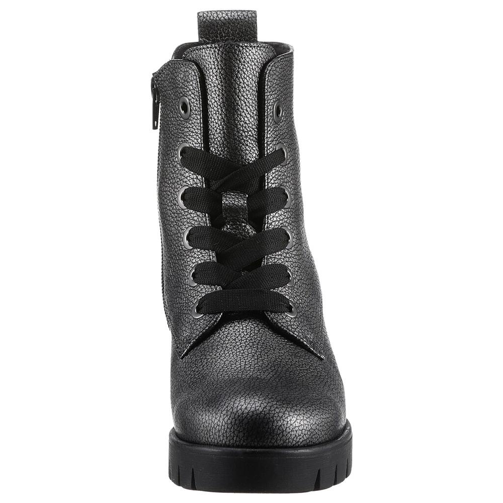 Gabor Schnürstiefelette Blockabsatz Plateau Schnürboots Mit Metallic-Effekt Online Bestellen