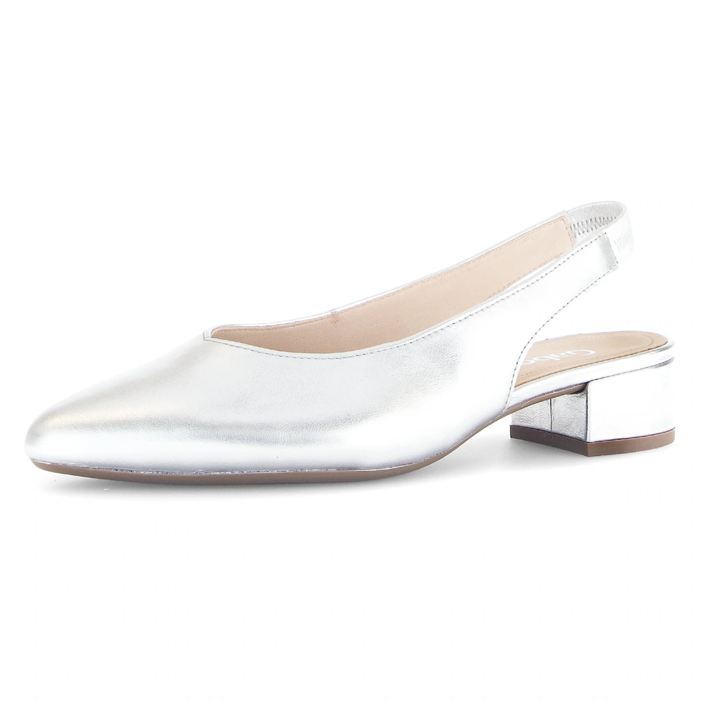 Gabor Slingpumps Blockabsatz Festtagsschuh Abendschuh mit elastischem Riemchen