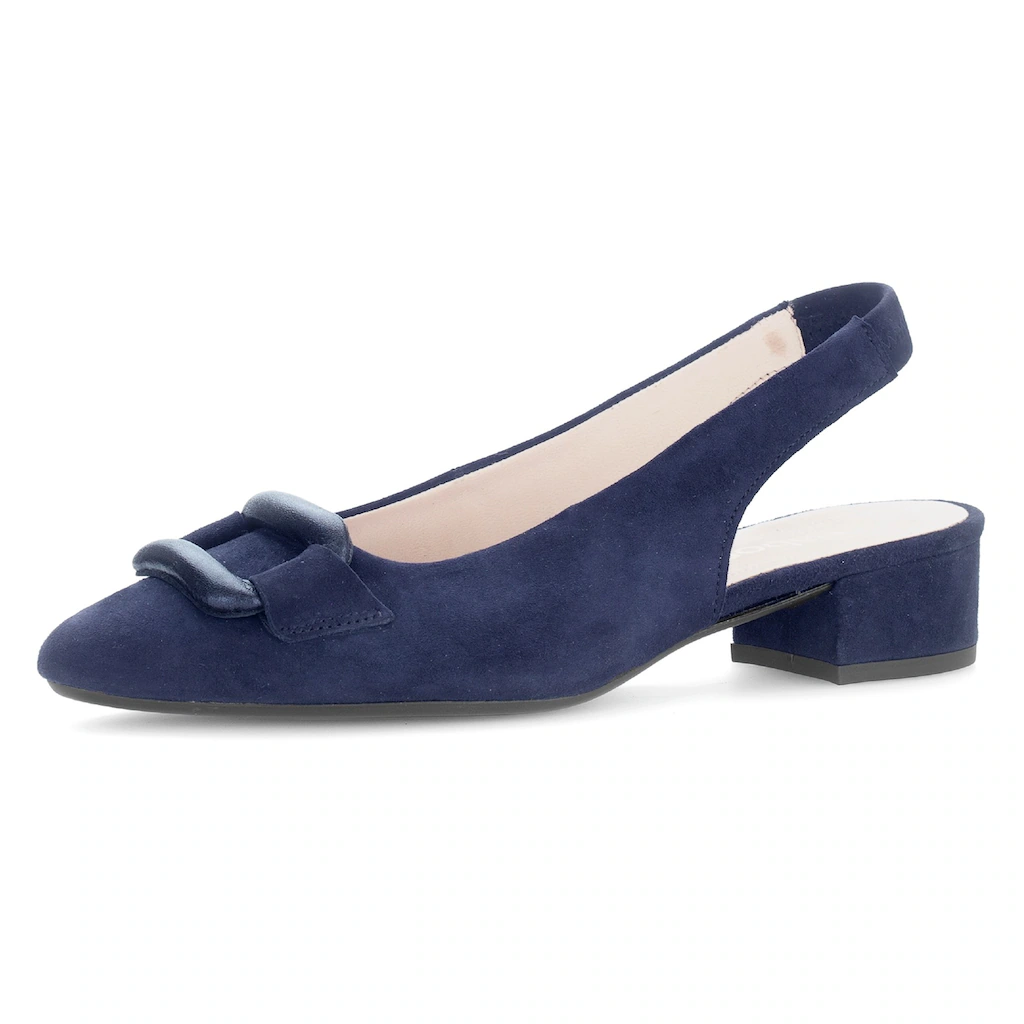 Gabor Slingpumps Blockabstz Festtagsschuh Hochzeitsschuh mit elastischem Riemchen