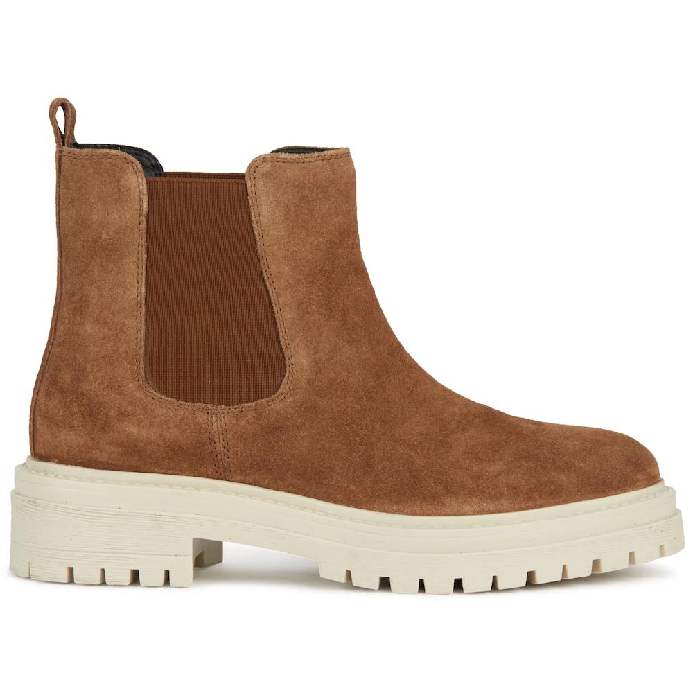 Geox Chelseaboots »D IRIDEA« Blockabsatz Streetwear Schlupfschuh Stiefelette Mit Kontrasten ▷ Für