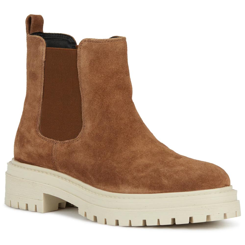Geox Chelseaboots »D IRIDEA« Blockabsatz Streetwear Schlupfschuh Stiefelette mit Kontrasten ▷ für