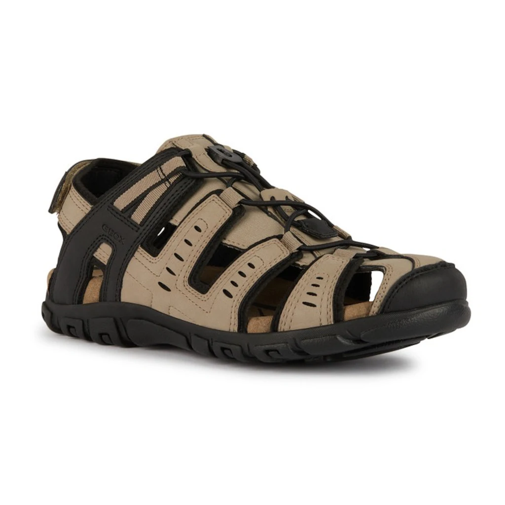 Geox Sandale »UOMO SANDAL STRADA C« Sommerschuh Klettschuh Outdoorsandale mit Lederfußbett ▷ für