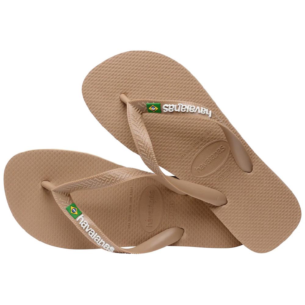 Havaianas Zehentrenner »BRASIL LOGO« Sommerschuh Schlappen Poolsildes Mit Logoschriftzug