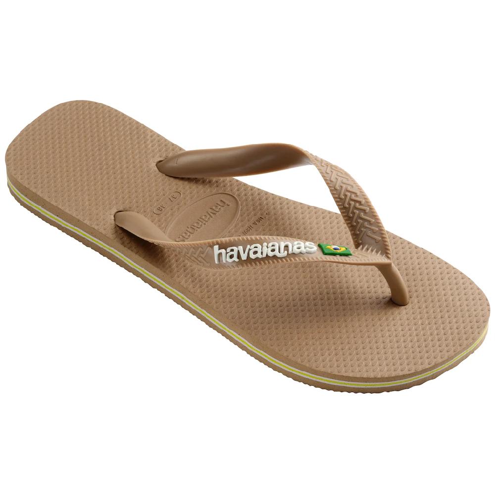 Havaianas Zehentrenner »BRASIL LOGO« Sommerschuh Schlappen Poolsildes mit Logoschriftzug