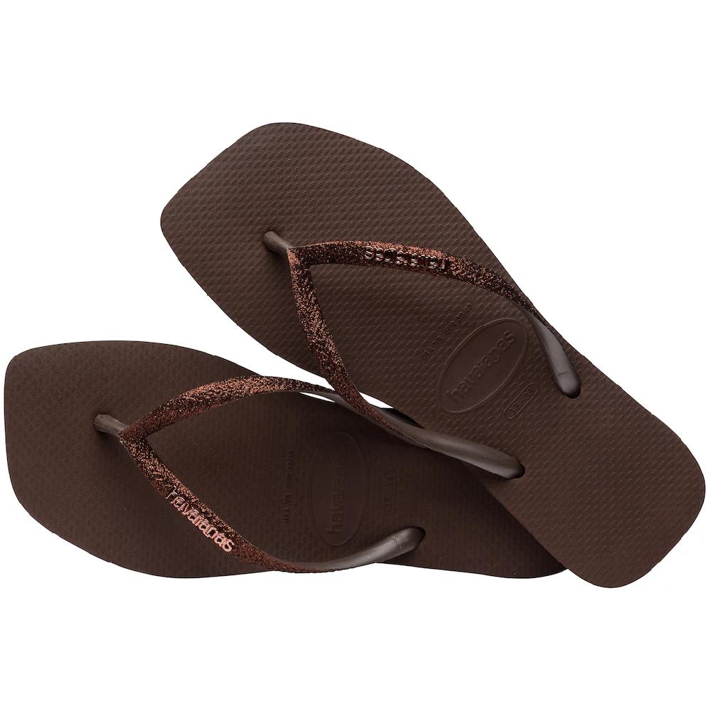 Havaianas Zehentrenner »SQUARE GLITTER« Sommerschuh Schlappen Poolsildes Mit Glitter