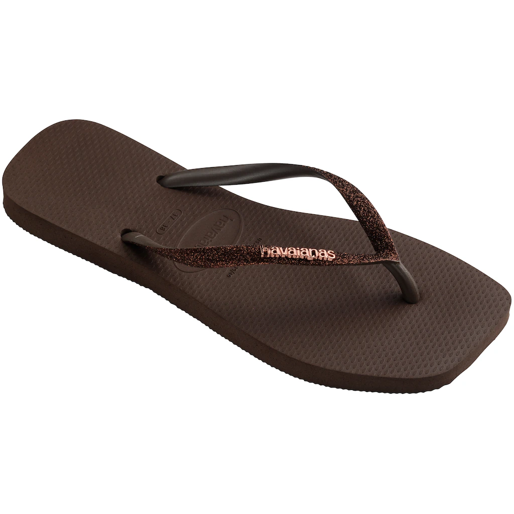 Havaianas Zehentrenner »SQUARE GLITTER« Sommerschuh Schlappen Poolsildes mit Glitter