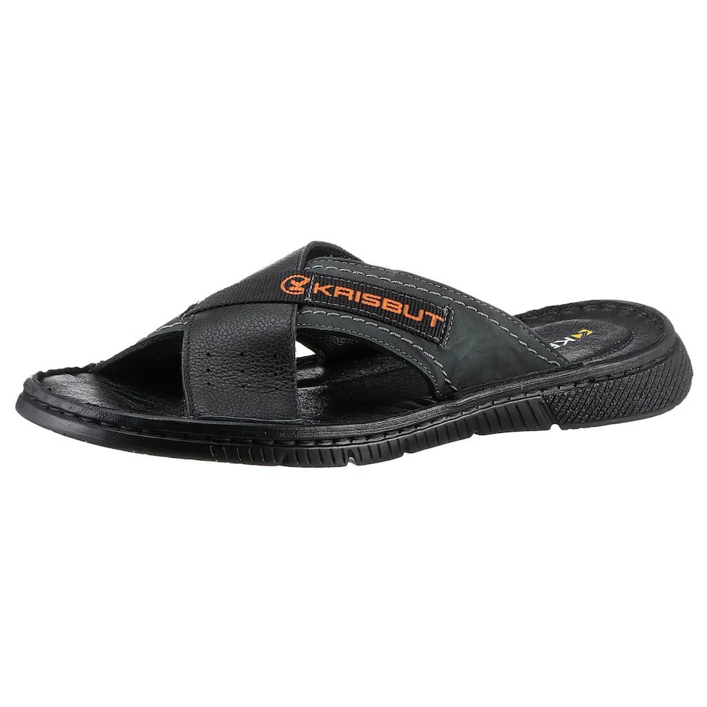 KRISBUT Pantolette Sommerschuh Schlappen Poolslides mit farbigem Logoschriftzug online kaufen