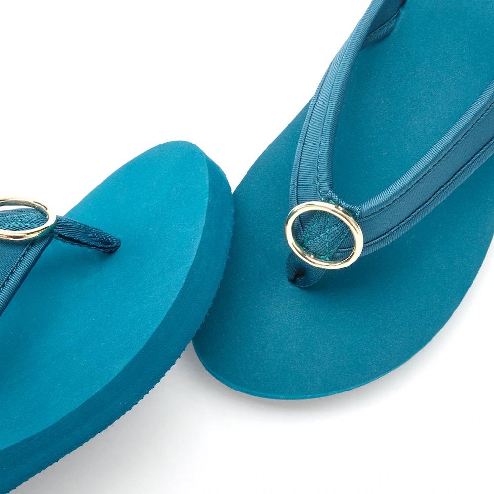 LASCANA Badezehentrenner Sandale Pantolette Badeschuh Mit Ringapplikation "Italy" VEGAN