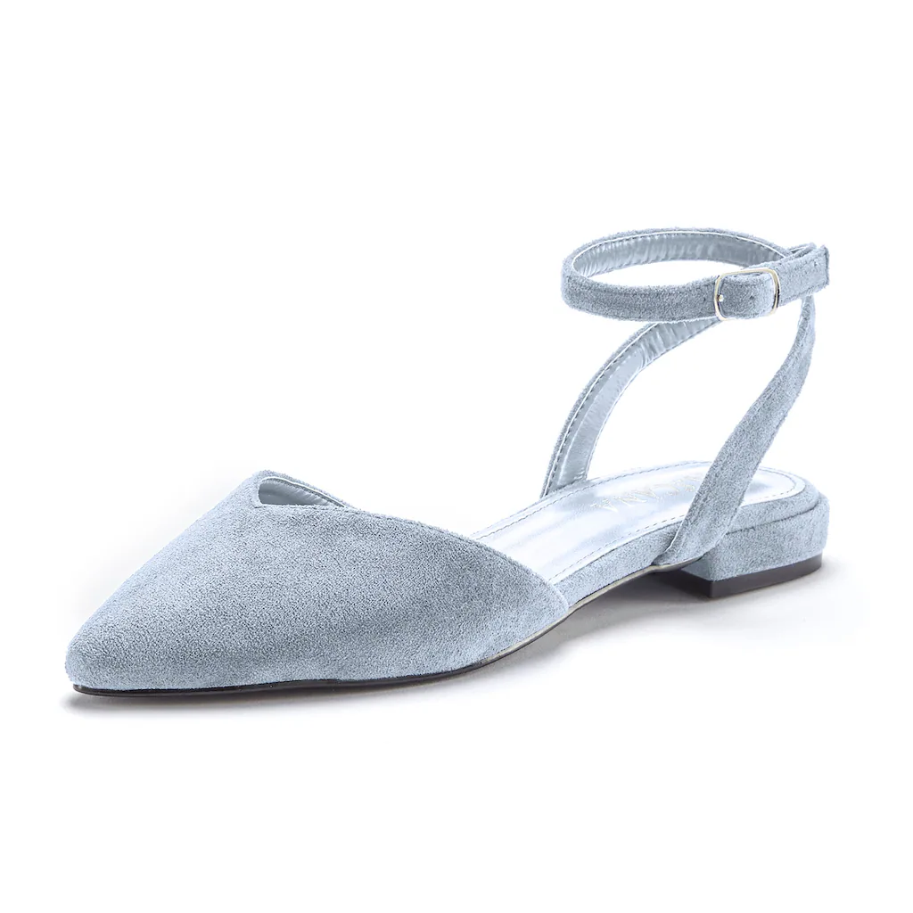LASCANA Ballerina Riemchenballerina Slipper Halbschuh Sandale Mit Spitzer Form VEGAN ▷ Für