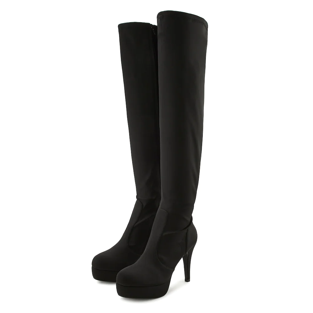 LASCANA Belle Affaire Overkneestiefel »Slouchy Boots« Mit Langem Schaft Plateau Und Reißverschluss High-Heel Stiefelette Online Bestellen