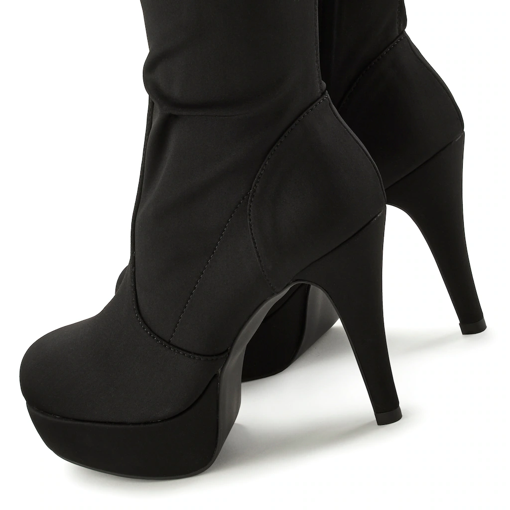 LASCANA Belle Affaire Overkneestiefel »Slouchy Boots« Mit Langem Schaft Plateau Und Reißverschluss High-Heel Stiefelette Online Bestellen