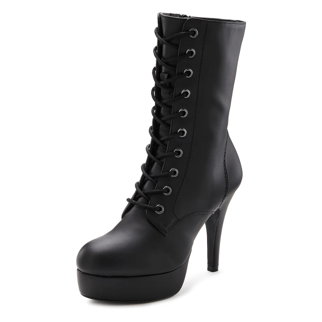 LASCANA Belle Affaire Schnürstiefelette High-Heel-Boots Mit Plateauabsatz