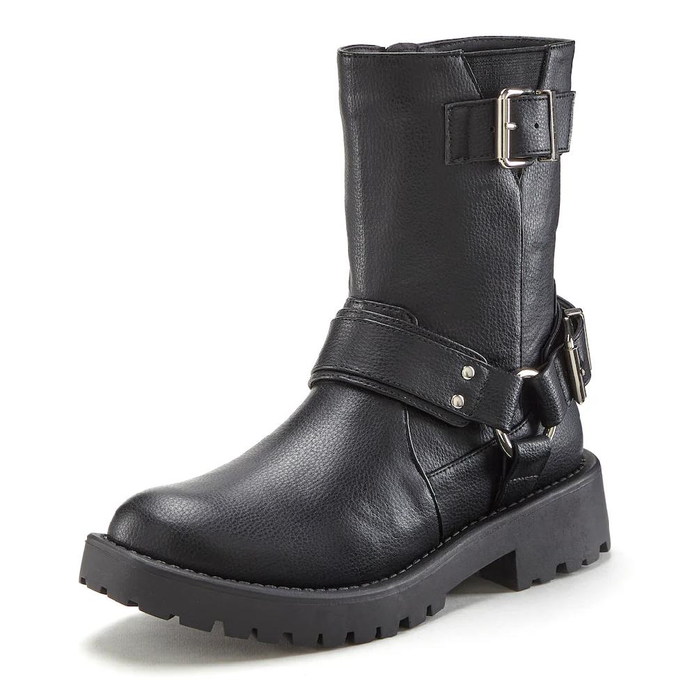 LASCANA Bikerboots Mit Trendigen Zierschnallen Stiefel Stiefelette ▷ Für