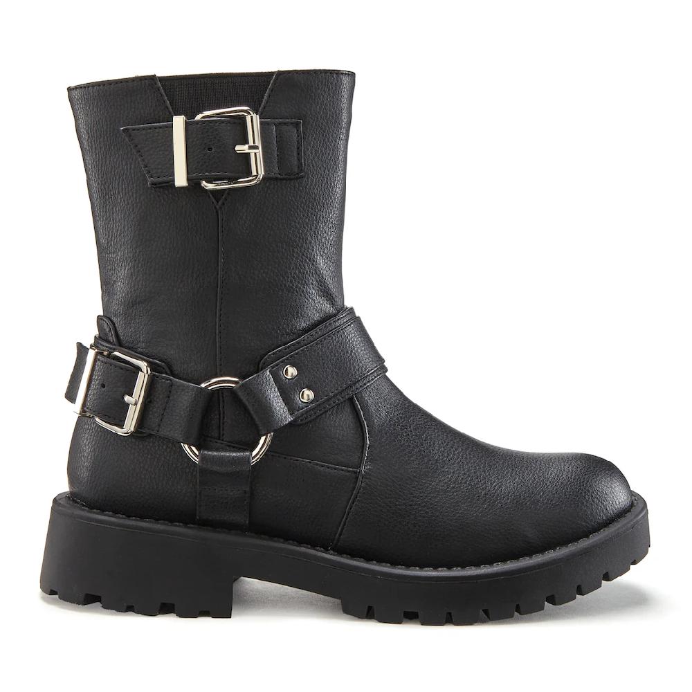 LASCANA Bikerboots Mit Trendigen Zierschnallen Stiefel Stiefelette ▷ Für