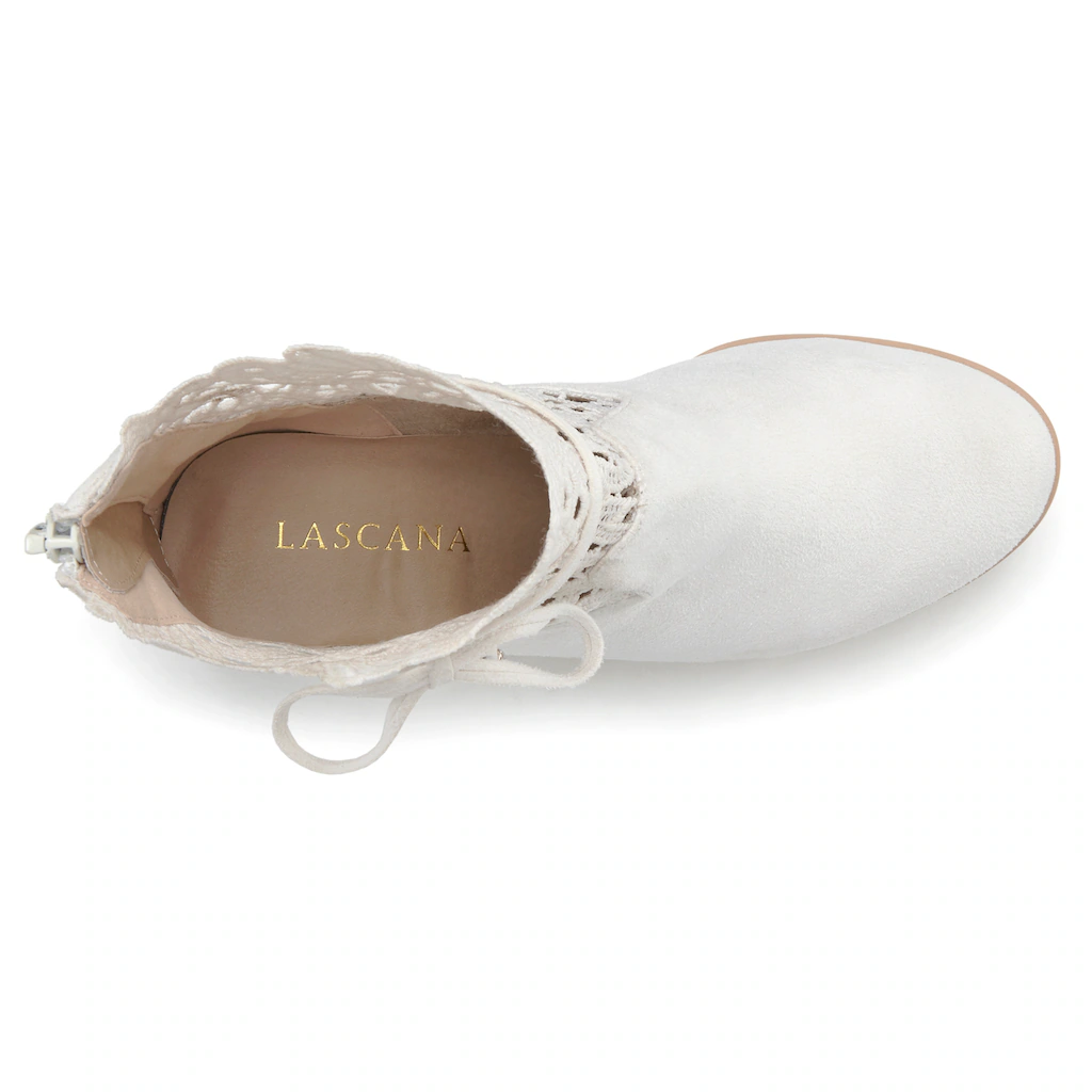 LASCANA High-Heel-Stiefelette »Trachten-Schuh Dirndl-Schuh « Mit Modischer Spitze Und Bequemen Blockabsatz Ankle Boot Stiefel Online Kaufen