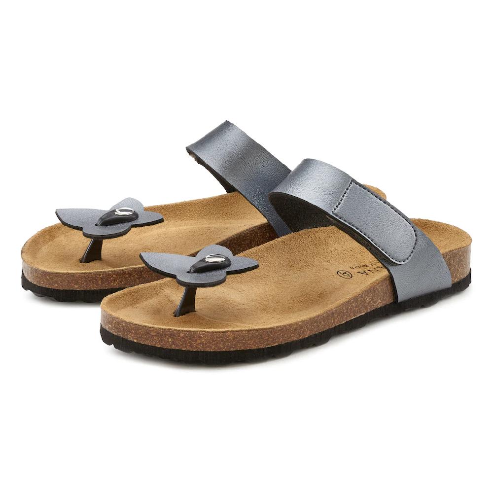 LASCANA Pantolette (3 tlg.) Mule Sandale offener Schuh Korkfußbett 2 abnehmbare Oberteile kaufen