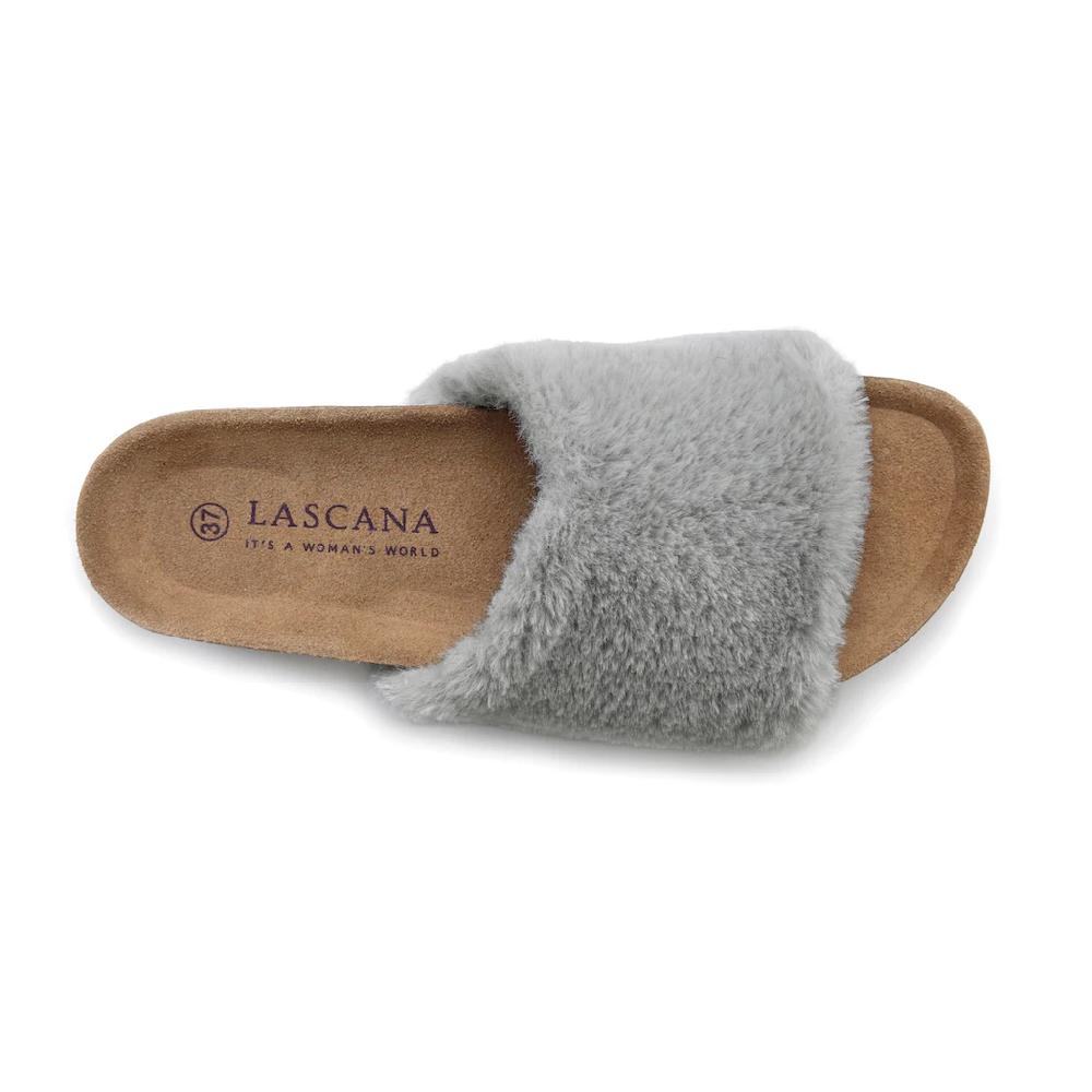 LASCANA Pantolette »Hausschuh « Mule Sandale Offener Schuh Korkfußbett Pantoffel