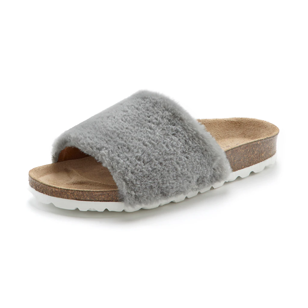 LASCANA Pantolette »Hausschuh « Mule Sandale offener Schuh Korkfußbett Pantoffel