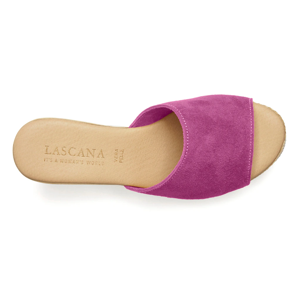 LASCANA Pantolette Mule Sandale Offener Schuh Aus Hochwertigem Leder Mit Keilabsatz ▷ Für