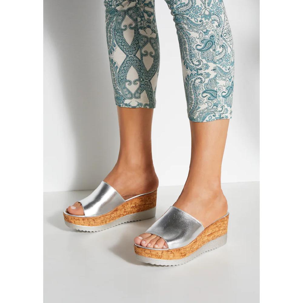 LASCANA Pantolette Mule Sandale Offener Schuh Aus Leder Mit Keilabsatz Online Kaufen