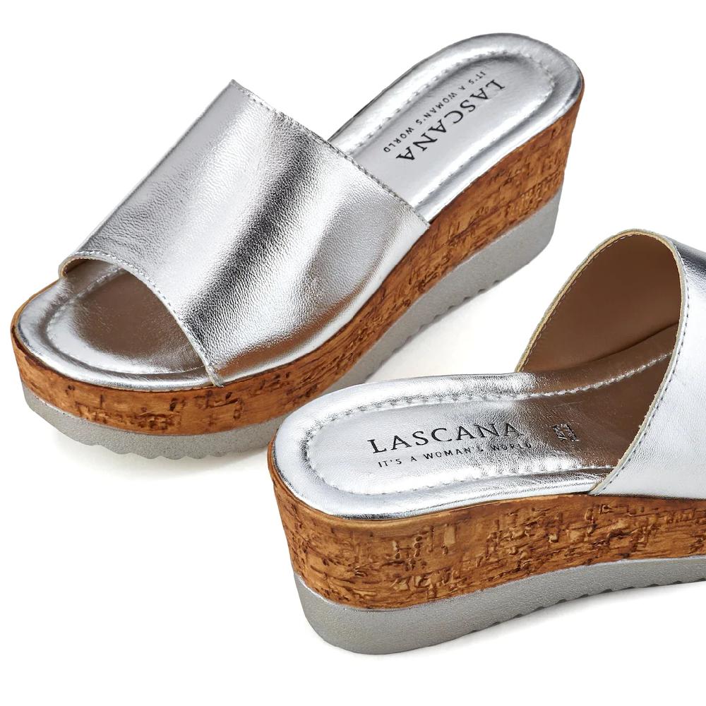 LASCANA Pantolette Mule Sandale Offener Schuh Aus Leder Mit Keilabsatz Online Kaufen