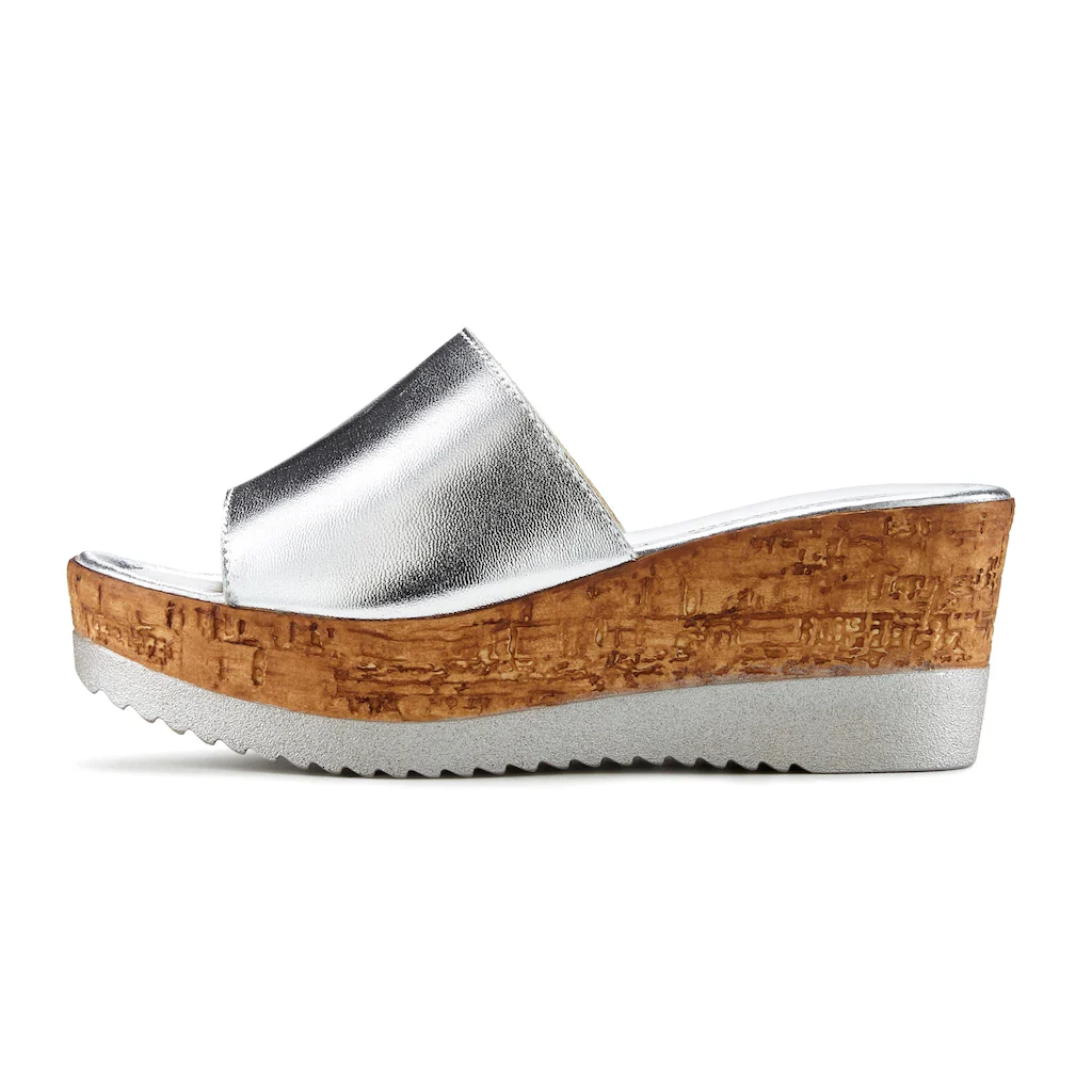 LASCANA Pantolette Mule Sandale offener Schuh aus Leder mit Keilabsatz online kaufen