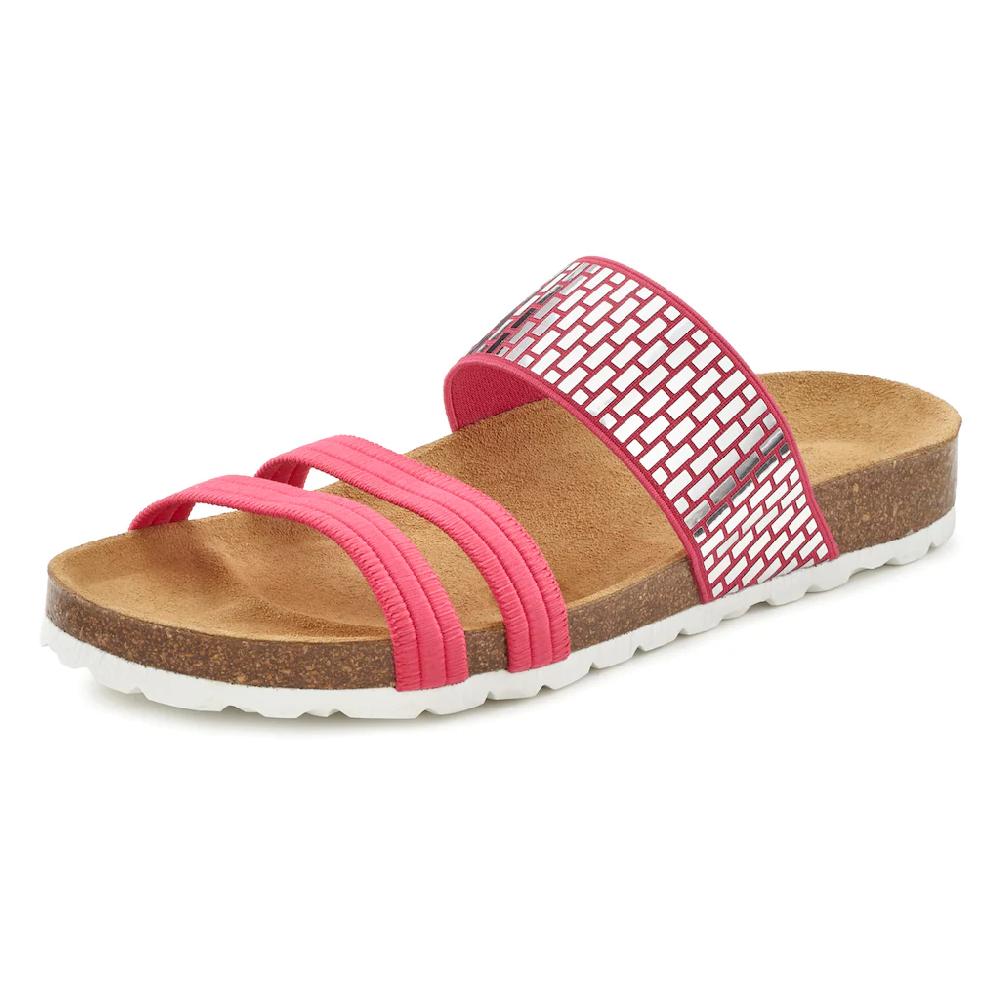 LASCANA Pantolette Mule Sandale offener Schuh mit Korkfußbett und elastischen Riemchen
