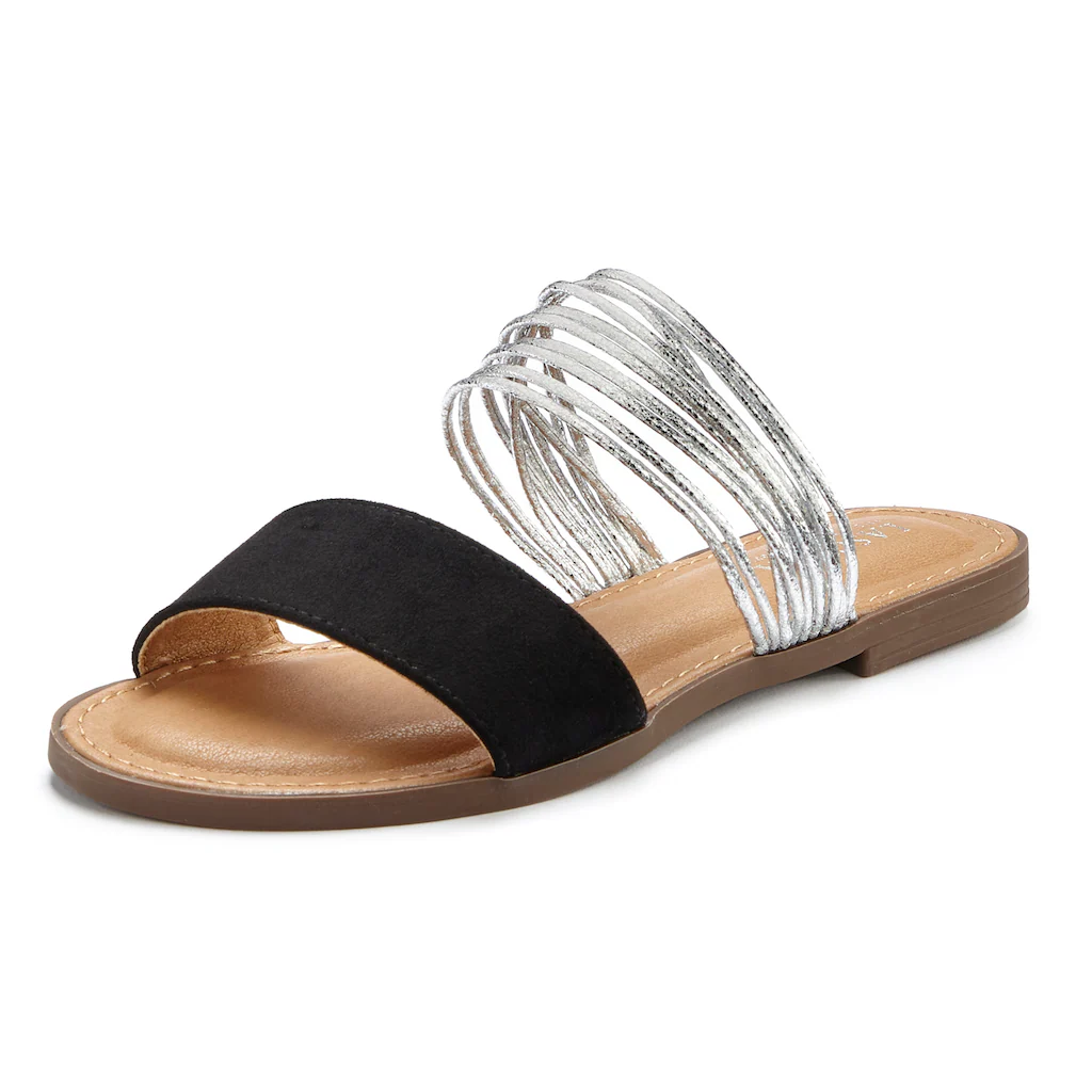 LASCANA Pantolette Mule Sandale Offener Schuh Mit Raffinierten Riemchen