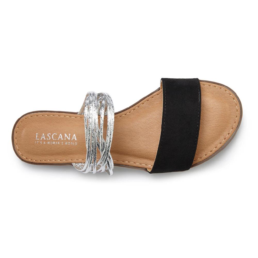 LASCANA Pantolette Mule Sandale Offener Schuh Mit Raffinierten Riemchen
