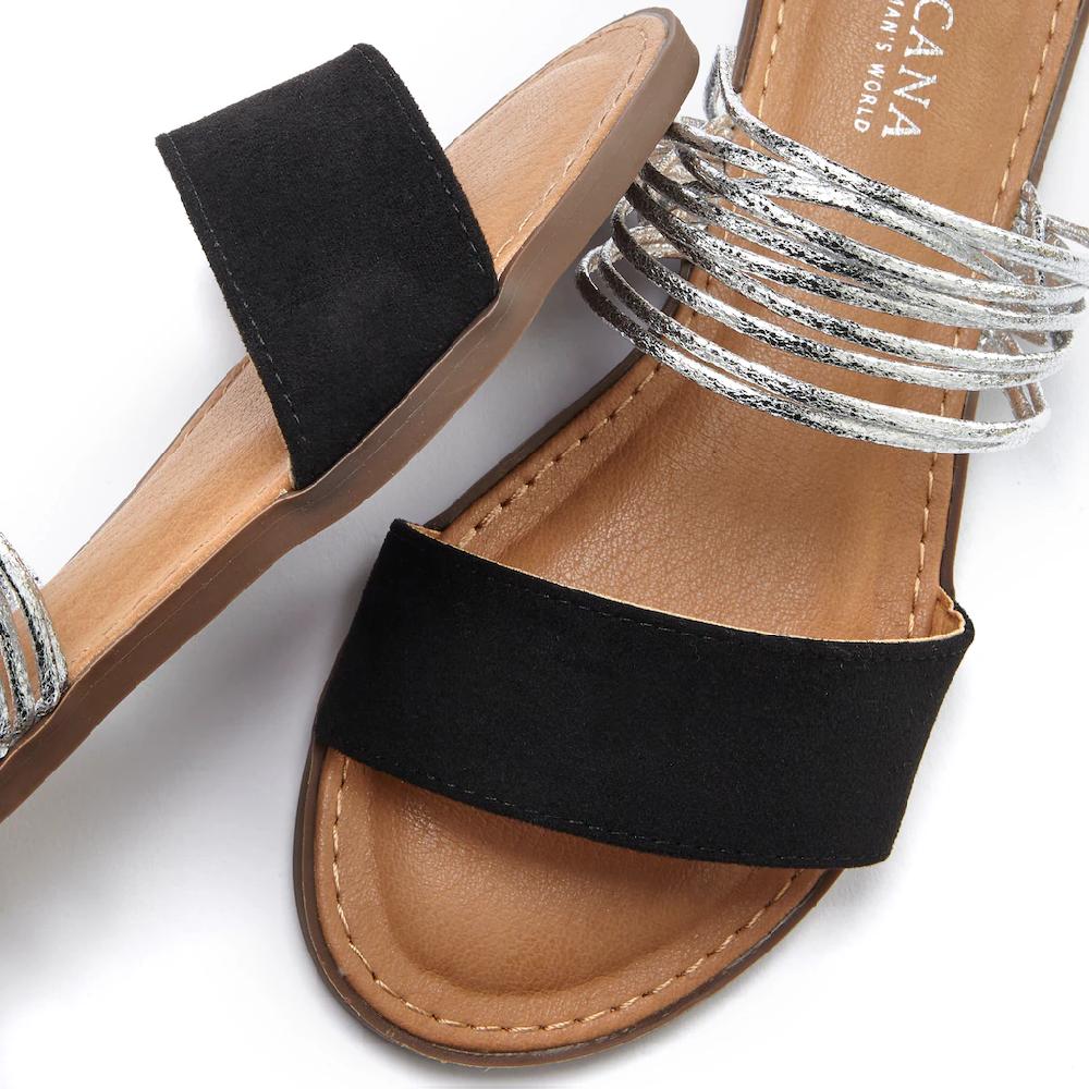LASCANA Pantolette Mule Sandale Offener Schuh Mit Raffinierten Riemchen
