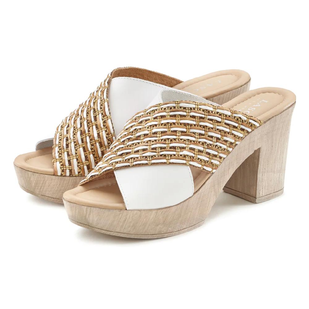 LASCANA Pantolette Mule Sandale Offener Schuh Mit Blockabsatz ▷ Für